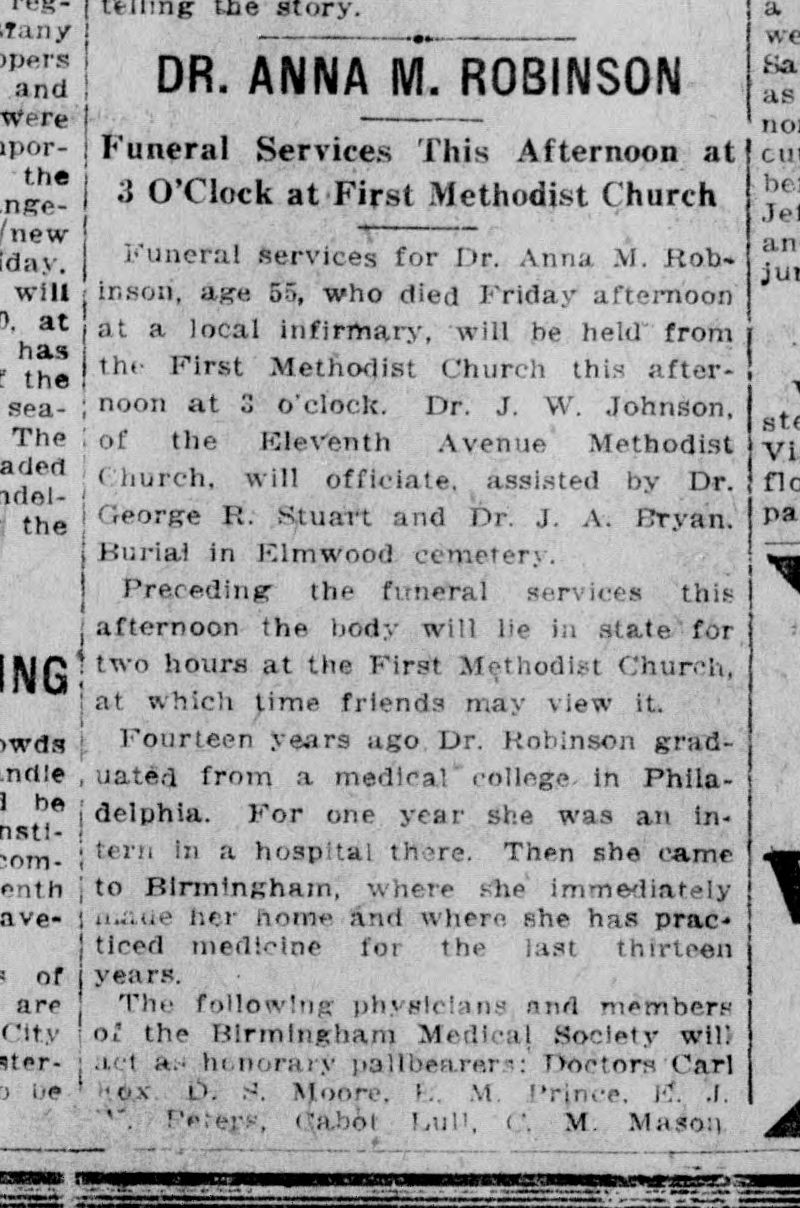 Dr. Anna M. Robinson obituary